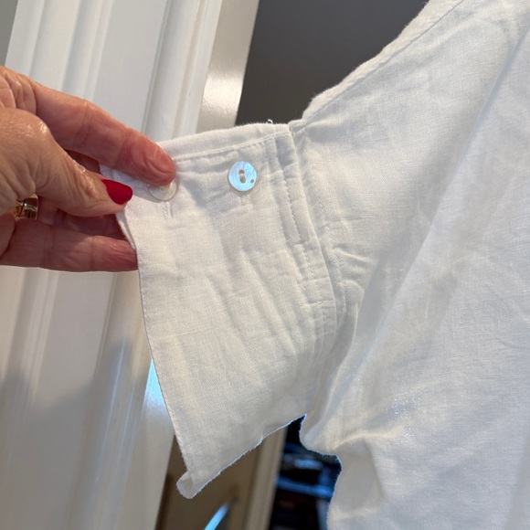 Myrah Penaloza White linen Button-Up Shirt dress - Picture 4 of 10